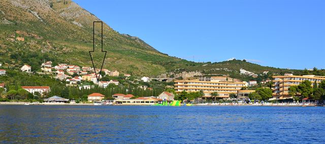 Cavtat coastline below the hills